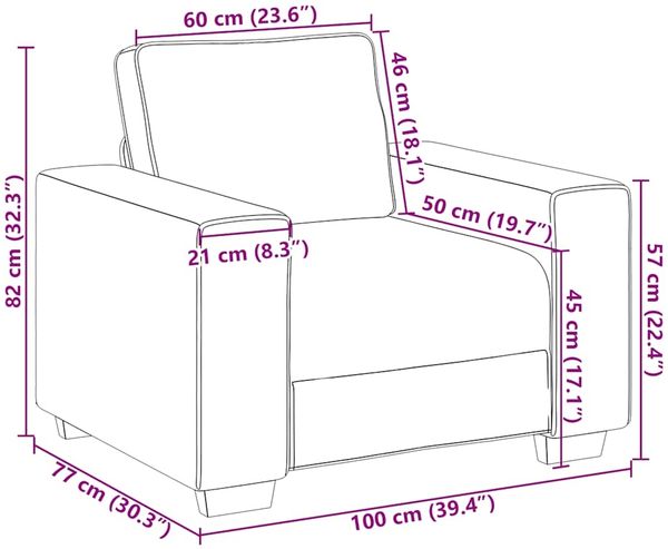 vidaXL Sessel Dunkelgrau 100x77x82 cm Samt 4105248 Bild 9