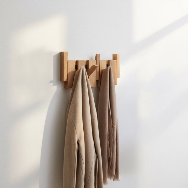 HOME DELUXE Garderobenleiste PORTE Hellbraun - 32 x 15 cm