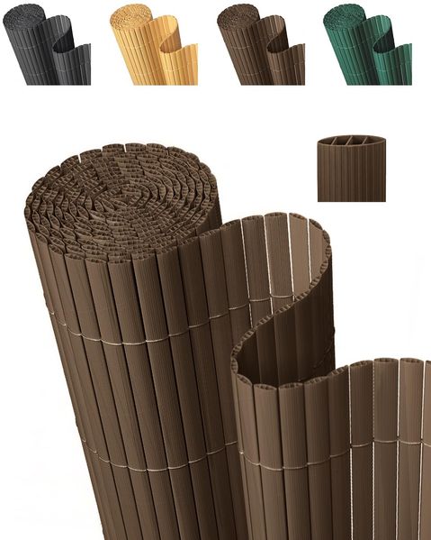 paramondo PVC Sichtschutzmatte Sichtschutzzaun 150x500 cm, Dreifache Verstärkung für Garten Terrasse, Privatsphäre Balkon Sichtschutz Zaun Windschutz Wetterfest mit Strukturierter Oberfläche, Braun