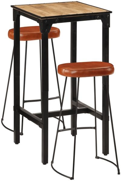 vidaXL 3-tlg. Bar-Set Raues Mangoholz und Metall 3216418