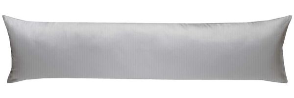 Mako Satin Damast Seitenschläferkissen Bezug Streifen "Vancouver" grau 40x145