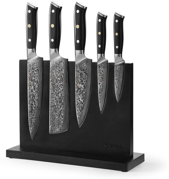 Wakoli Magnet-Messerblock Elite Cuisine I 5 Küchenmesser & magnetischer Messerblock