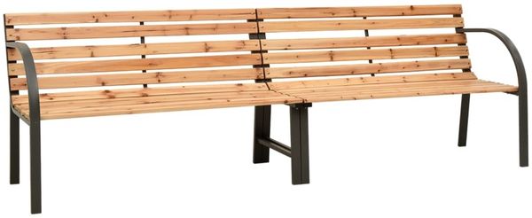 vidaXL Doppel-Gartenbank 225 cm Massivholz Tanne 319575