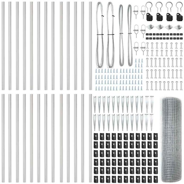 vidaXL Schweißdrahtzaun mit Spikes 50 x 0,4 m Verzinkter Stahl Silber 3351983 Bild 7