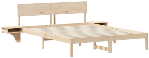 vidaXL Bettrahmen mit Kopfteil Braun 160 x 200 cm Massives Kiefernholz 873439