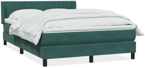 vidaXL Boxspringbett mit Matratze Dunkelgrün 160x210 cm Samt 3318288