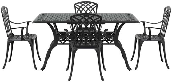 vidaXL Garten Essgruppe 5 pcs Schwarz Aluminium 3334677 Bild 7