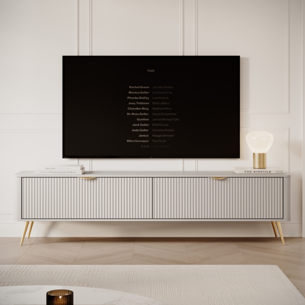 AX LIVING Eleganter TV Lowboard modern beige Vespasia 200 2D – 200 cm