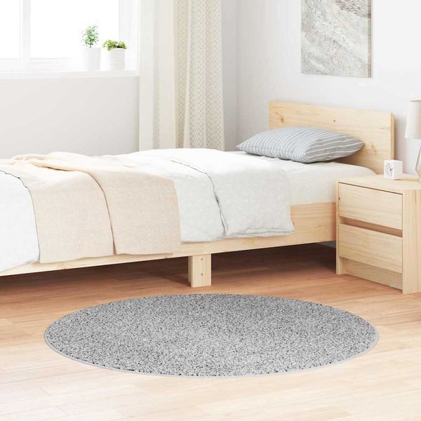 vidaXL Anti-Rutsch Shaggy Teppich Grau 120 x 120 cm PP 4019781
