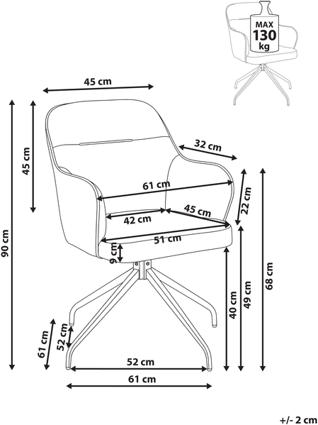 Esszimmerstuhl drehbar STOWE Stoff Grau Bild 2