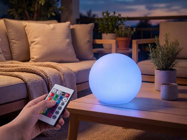 Smartwares LED Solarleuchte Kugel OSL-60082 weiß 30,5 cm RGBW