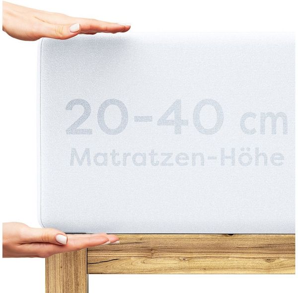 Wolkenfeld Spannbettlaken Boxspringbett Bettlaken - Spannbetttuch für Matratzen bis 40cm, Jersey, Gummizug: rundum, (1 Stück), Elastisch & Rutschfest: 90x200, 140x200, 160x200, 180x200 & Übergrößen