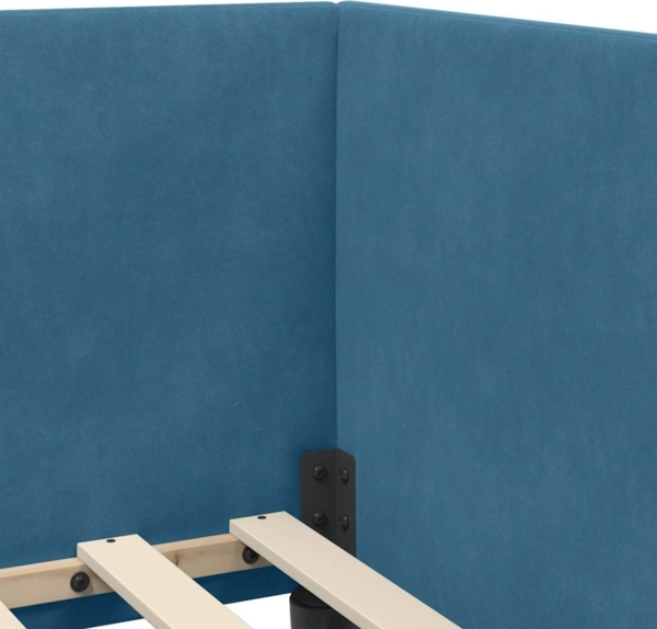 vidaXL Eckbettgestell mit Kopfteil Blau 80 cm x 200 cm Stoff 42016625 Bild 7