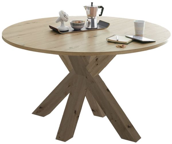 Esstisch Biblis-System / Big System rund , Holzfarben , 130 x 77 x 130 cm