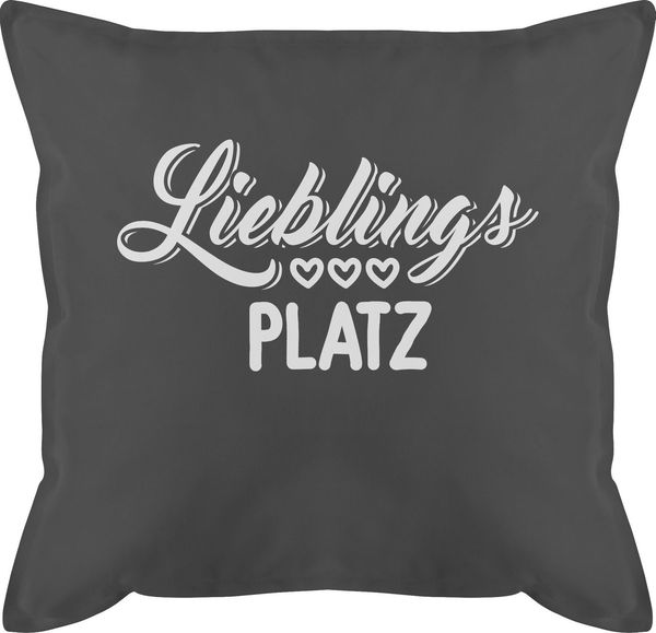 Shirtracer Dekokissen Lieblingsplatz - weiß, Deko-Kissen mit Spruch