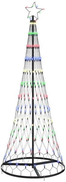 vidaXL LED-Weihnachtsbaum Mehrfarbig 71 x 71 x 184,5 cm Metall 42018782