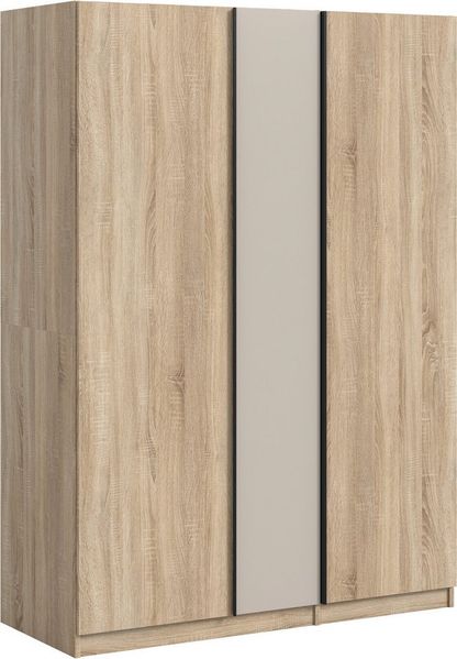 Home affaire Kleiderschrank BENDINGO, Schlafzimmerschrank, Schrank, Garderobenschrank (OTTO BESTSELLER, Garderobe & Schlafzimmer) Breite 130cm, Eiche NB, 3-türig, 2 Kleiderstangen und 2 Ablageböden