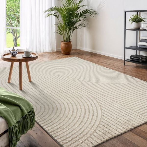 OTTO home Designteppich Eliaan 3D Optik/Hoch-Tief Effekt, rechteckig, Höhe: 14 mm, hohe Flordichte und angenehm weich, Teppich Wohnzimmer Boho Design