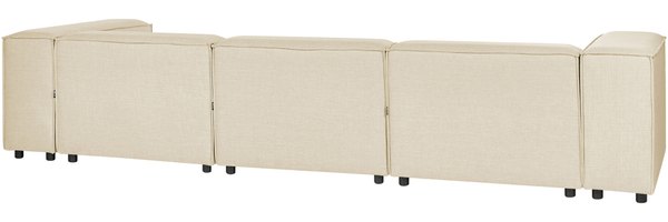 3-Sitzer Ecksofa 'APRIC', Beige, Leinen, mit Ottomane, Rechts Bild 5