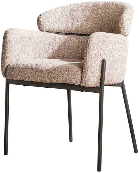 Armlehnstuhl Cleruve 2er-Set, Boucle-Stoff, modern, Sand, gepolstert und bequem
