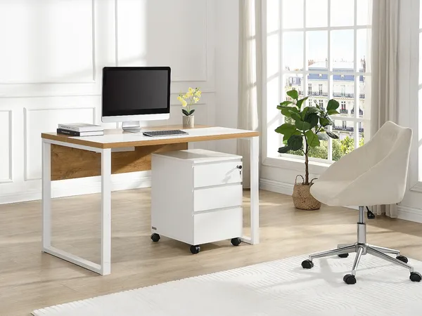 Vente-unique - OLBERDA Desk accessory and organiser Holz, Platte Weiß - B 45 cm x H 60 cm x L 40 cm