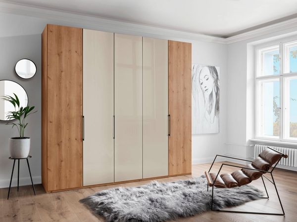 WIEMANN Drehtürenschrank Monaco mit Teil-Glasfront sowie hochwertige Beschläge inkl. Türdämpfung