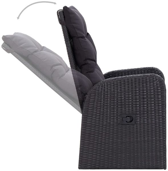 vidaXL 5-tlg. Garten-Essgruppe Schwarz 3068768 Bild 6