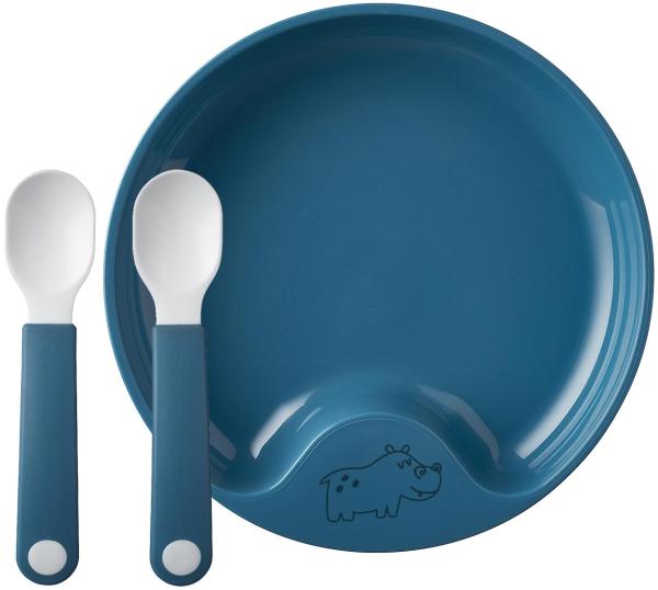 Mepal Mio Lernteller mit Lernlöffel deep blue