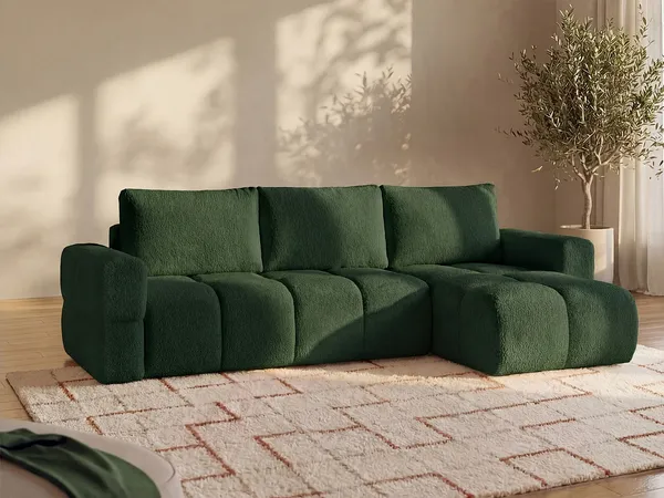 Vente-unique - ISSORO Sofa Stoff Grün - B 178 cm x H 100 cm x L 301 cm