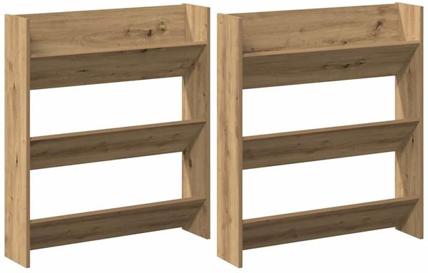 2er-Set Schuhschränke, Schuhkipper modern Artisan-Eiche 85 x 18 x 90 cm Holzwerkstoff