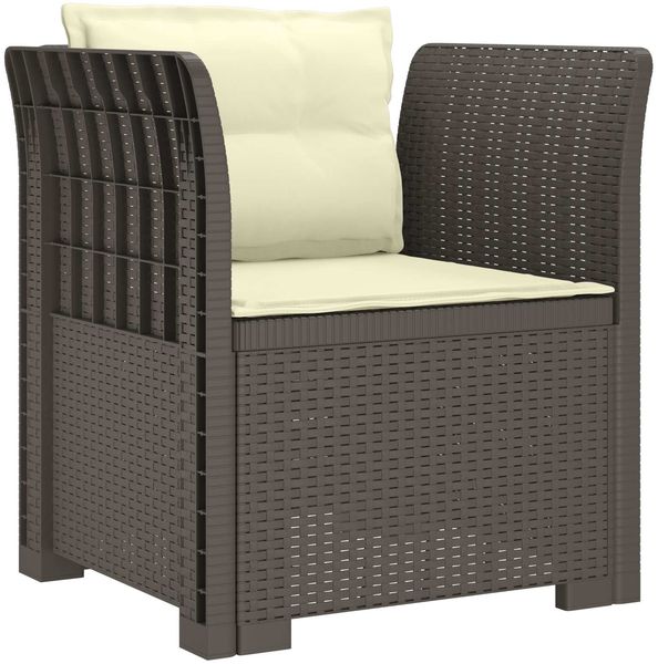 vidaXL 1-Sitzer Sessel mit Kissen Rattan-Look PP Hellgrau 8011880