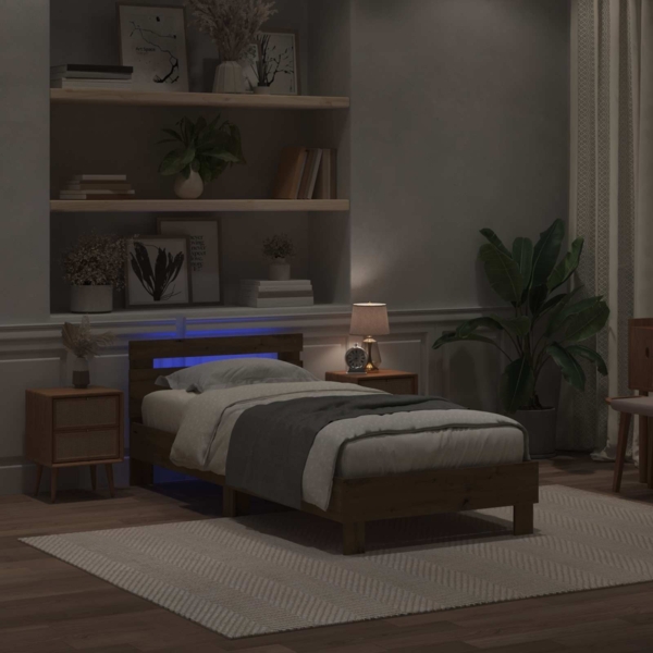 vidaXL Bettgestell Artisan-Eiche 90 x 190 cm Holzwerkstoff 863806 Bild 3