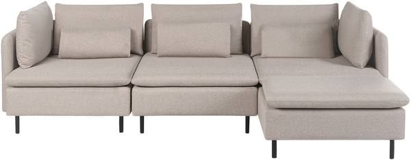 Modul Ecksofa 3-Sitzer EGERIS Stoff Beige linksseitig