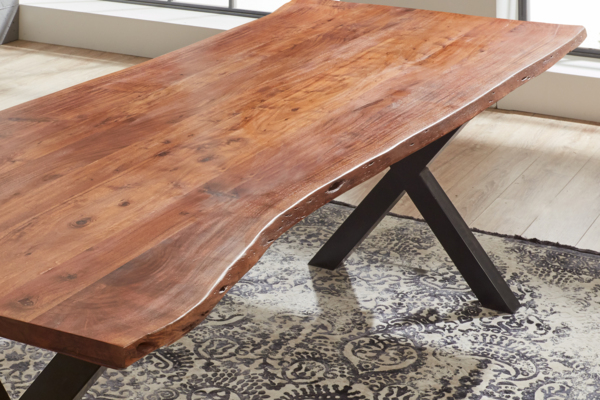 Esstisch Baumkante massiv Akazie nussbaum 220x100 schwarz XANTEN 524864 Bild 6