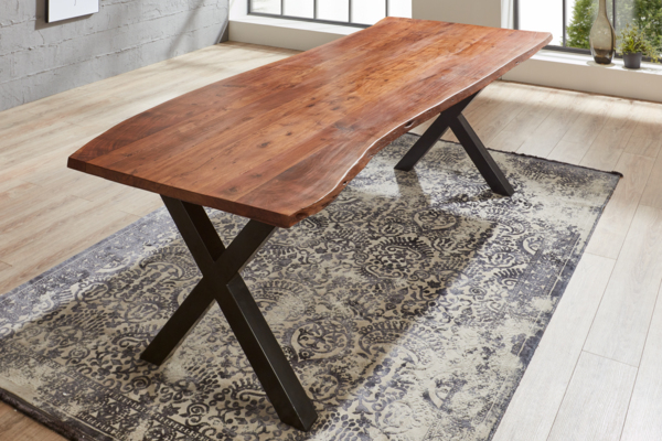 Esstisch Baumkante massiv Akazie nussbaum 220x100 schwarz XANTEN 524864 Bild 2