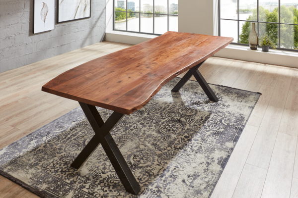 Esstisch Baumkante massiv Akazie nussbaum 220x100 schwarz XANTEN 524864 Bild 3