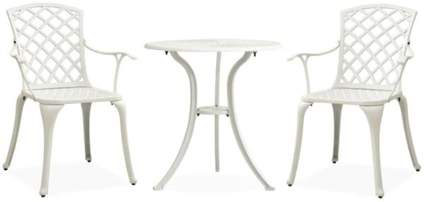 vidaXL 3-tlg. Bistro-Set Aluminiumguss Weiß 315593