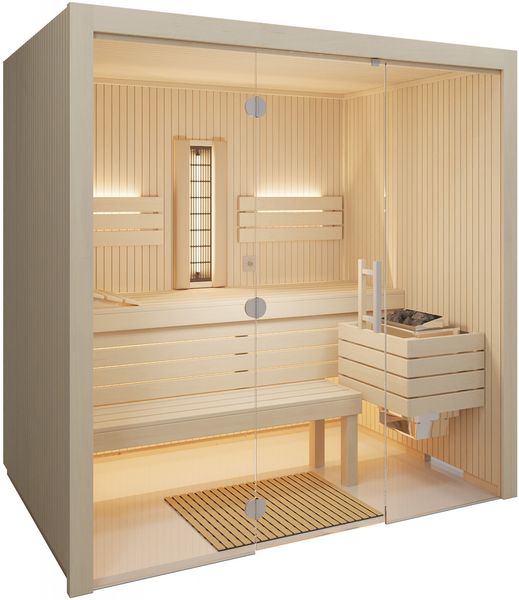 Infraworld Gracil Complete Multifunktionssauna mit Infrarotstrahler in Espe 210x140x210cm