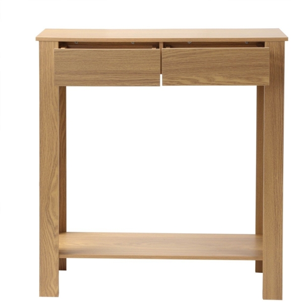 Casâme Hohe Konsole mit 2 Schubladen in Eichenoptik - L79 cm - Helles Holz Bild 7
