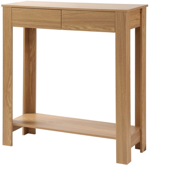 Casâme Hohe Konsole mit 2 Schubladen in Eichenoptik - L79 cm - Helles Holz Bild 10