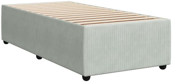 vidaXL Boxspringbett mit Matratze Hellgrau 90x200 cm Samt 3287638 Bild 6