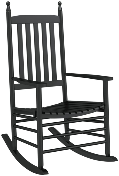 vidaXL Schaukelstuhl mit Gebogener Sitzfläche Massivholz Pappel 4008870