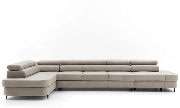 Muffo Ecksofa PRIAM XXL, Funktion Schlafen, elegante einfache Form