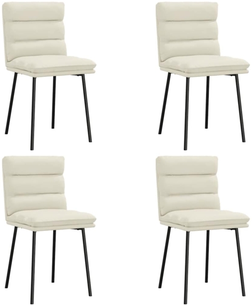 vidaXL Esszimmerstühle 4 Stk. Creme Samt 3315391 Bild 1