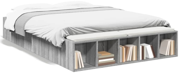 vidaXL Bettgestell Grau Sonoma 120x200 cm Holzwerkstoff 3280578