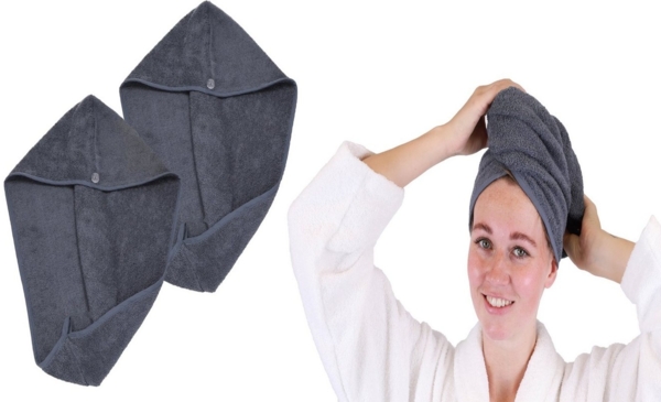 Betz Turban-Handtuch mit Knopf BERLIN Kopfhandtuch Haarturban, (2-St), mit Knopfverschluss