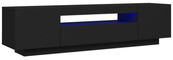 vidaXL TV-Schrank mit LED-Leuchten, Schwarz, 160 x 35 x 40 cm