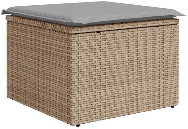vidaXL Gartensofa-set mit Kissen 8 pcs Beige Poly-Rattan 3347357 Bild 8