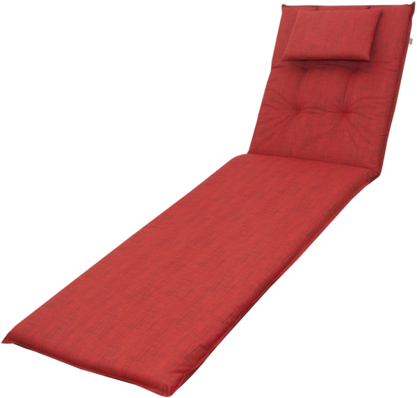 doppler® Liegenauflage 6998 rot Auflage für Liege Kissen Polster Einlage 200x60 cm, (1 St, 1 Auflage), für Gartenliegen UV-beständig mit abnehmbaren Kopfkissen