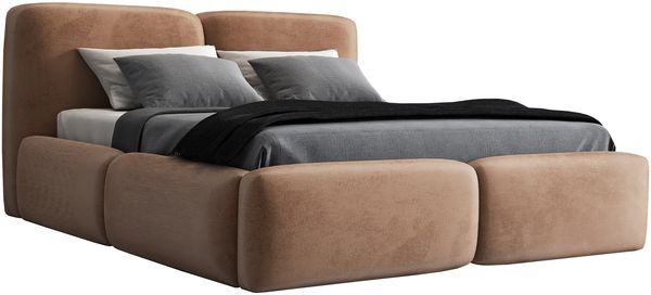 Polsterbett OLKE 180x200 mit Matratze, Bettkasten und Lattenrost. Farbe: Tabak 3 Bild 4